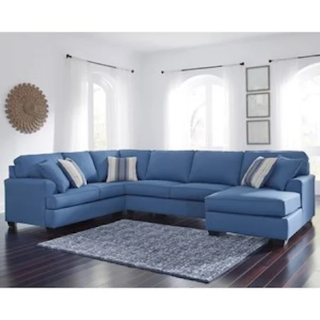 Performance Fabric Sectional with Right Chaise